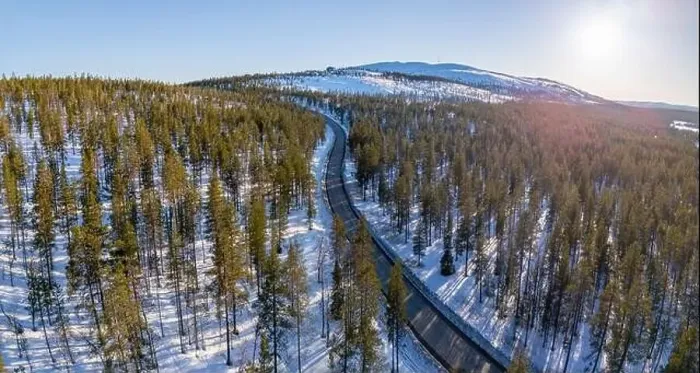 Framed Print : Aerial panoramic landscape in Lapland, Finland Framed Print : Aerial panoramic landscape in Lapland, Finland