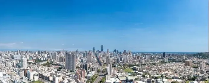 Framed Print : Aerial Panoramic landscape view of Kaohsiung city, Taiwan Framed Print : Aerial Panoramic landscape view of Kaohsiung city, Taiwan