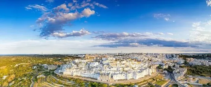 Framed Print : Aerial panoramic of Ostuni and olive groves at sunset, province of Brindisi, Salento, Apulia, Italy Framed Print : Aerial panoramic of Ostuni and olive groves at sunset, province of Brindisi, Salento, Apulia, Italy