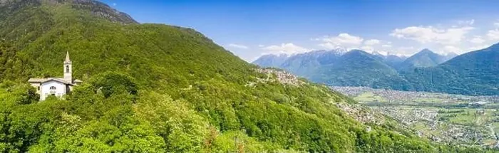 Framed Print : Aerial panoramic of San Giovanni di Bioggio church in summer Framed Print : Aerial panoramic of San Giovanni di Bioggio church in summer