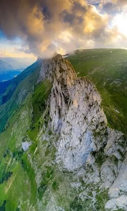 Framed Print : Aerial panoramic of Saxer Lucke at sunset, Appenzell Canton, Alpstein Range, Switzerland Framed Print : Aerial panoramic of Saxer Lucke at sunset, Appenzell Canton, Alpstein Range, Switzerland