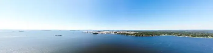 Framed Print : Aerial panoramic summer view of island Mussalo in Baltic Sea, Kotka, Finland Framed Print : Aerial panoramic summer view of island Mussalo in Baltic Sea, Kotka, Finland
