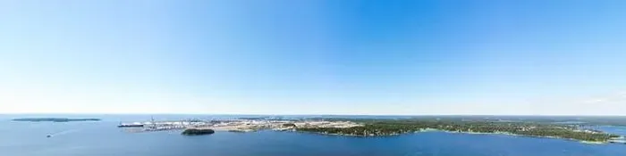 Framed Print : Aerial panoramic summer view of island Mussalo in Baltic Sea, Kotka, Finland Framed Print : Aerial panoramic summer view of island Mussalo in Baltic Sea, Kotka, Finland
