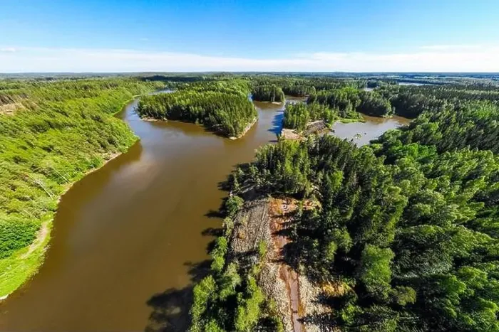 Framed Print : Aerial panoramic summer view of rapid Ahvionkoski at river Kymijoki, Finland Framed Print : Aerial panoramic summer view of rapid Ahvionkoski at river Kymijoki, Finland