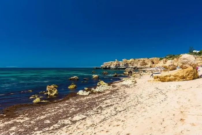 Framed Print : Aerial panoramic view of amazing Praia dos Paradinha beach, Albufeira, Algarve, Portugal Framed Print : Aerial panoramic view of amazing Praia dos Paradinha beach, Albufeira, Algarve, Portugal