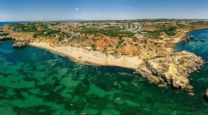 Framed Print : Aerial panoramic view of amazing Praia dos Paradinha beach, Albufeira, Algarve, Portugal Framed Print : Aerial panoramic view of amazing Praia dos Paradinha beach, Albufeira, Algarve, Portugal