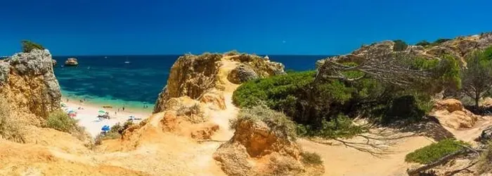 Framed Print : Aerial panoramic view of amazing Praia dos Paradinha beach, Albufeira, Algarve, Portugal Framed Print : Aerial panoramic view of amazing Praia dos Paradinha beach, Albufeira, Algarve, Portugal