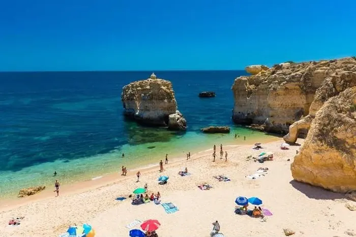 Framed Print : Aerial panoramic view of amazing Praia dos Paradinha beach, Albufeira, Algarve, Portugal Framed Print : Aerial panoramic view of amazing Praia dos Paradinha beach, Albufeira, Algarve, Portugal