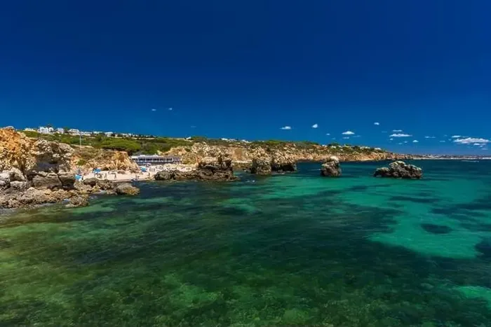 Framed Print : Aerial panoramic view of amazing Praia dos Paradinha beach, Albufeira, Algarve, Portugal Framed Print : Aerial panoramic view of amazing Praia dos Paradinha beach, Albufeira, Algarve, Portugal