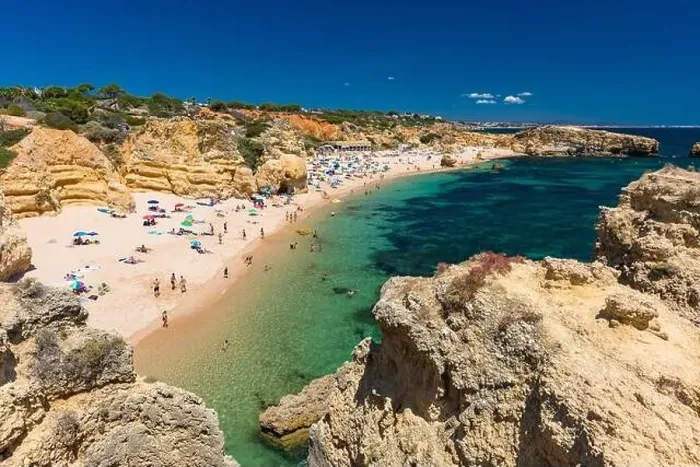 Framed Print : Aerial panoramic view of amazing Praia dos Paradinha beach, Albufeira, Algarve, Portugal Framed Print : Aerial panoramic view of amazing Praia dos Paradinha beach, Albufeira, Algarve, Portugal