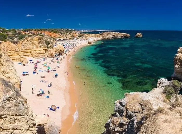 Framed Print : Aerial panoramic view of amazing Praia dos Paradinha beach, Albufeira, Algarve, Portugal Framed Print : Aerial panoramic view of amazing Praia dos Paradinha beach, Albufeira, Algarve, Portugal