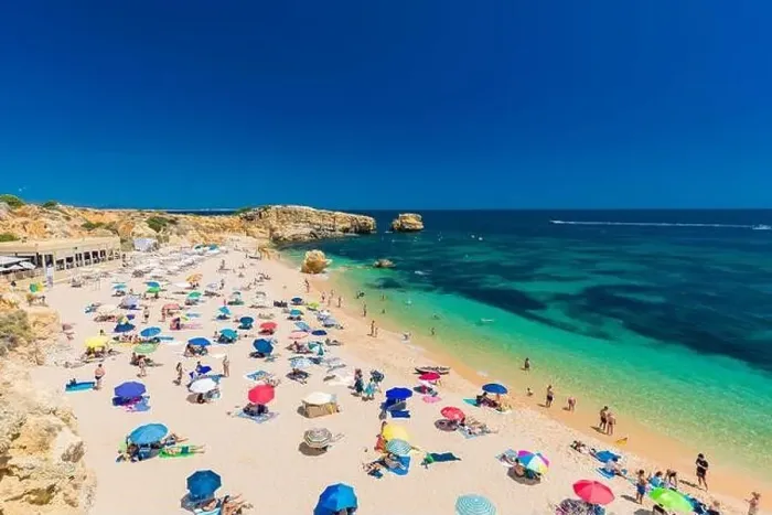 Framed Print : Aerial panoramic view of amazing Praia dos Paradinha beach, Albufeira, Algarve, Portugal Framed Print : Aerial panoramic view of amazing Praia dos Paradinha beach, Albufeira, Algarve, Portugal