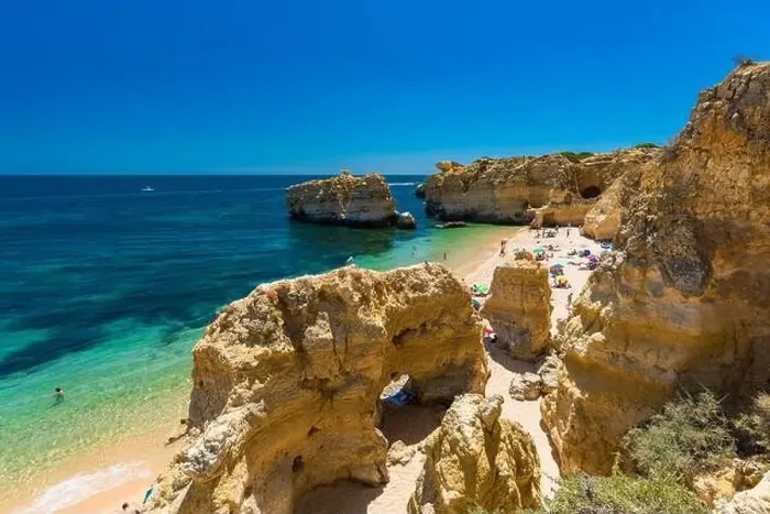 Framed Print : Aerial panoramic view of amazing Praia dos Paradinha beach, Albufeira, Algarve, Portugal Framed Print : Aerial panoramic view of amazing Praia dos Paradinha beach, Albufeira, Algarve, Portugal