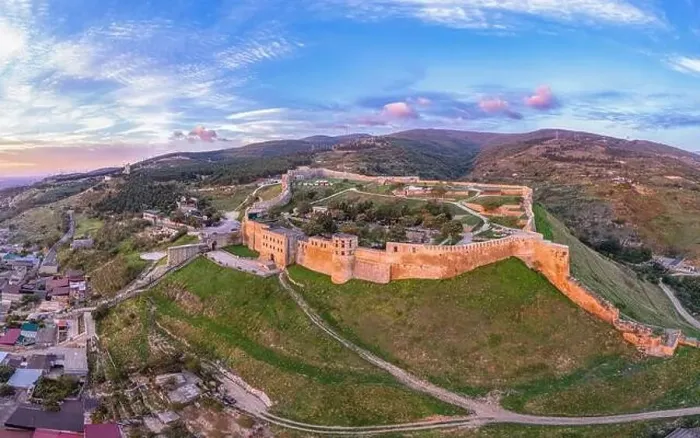 Framed Print : Aerial panoramic view of the ancient citadel Naryn-Kala Framed Print : Aerial panoramic view of the ancient citadel Naryn-Kala