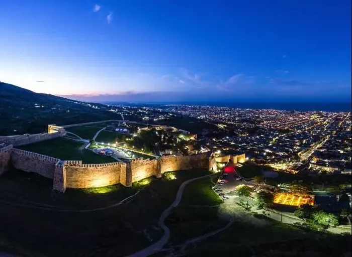 Framed Print : Aerial panoramic view of the ancient citadel Naryn-Kala Framed Print : Aerial panoramic view of the ancient citadel Naryn-Kala