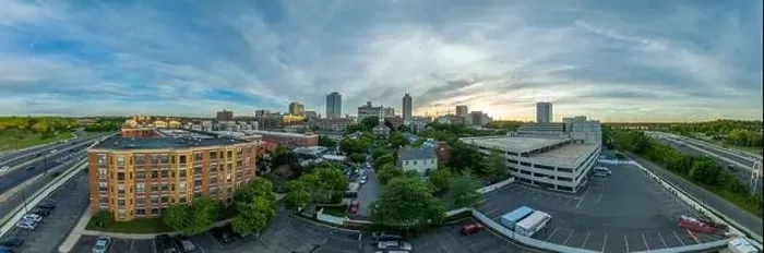 Framed Print : Aerial panoramic view of downtown New Brunswick Framed Print : Aerial panoramic view of downtown New Brunswick