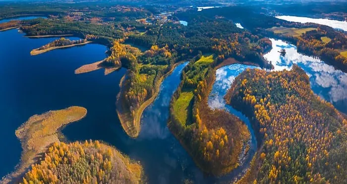 Framed Print : Aerial panoramic view of fog at Autumn, Lithuania Framed Print : Aerial panoramic view of fog at Autumn, Lithuania
