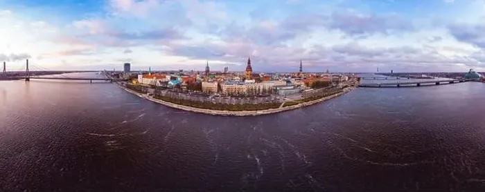 Framed Print : Aerial panoramic view to histirical center Riga Framed Print : Aerial panoramic view to histirical center Riga