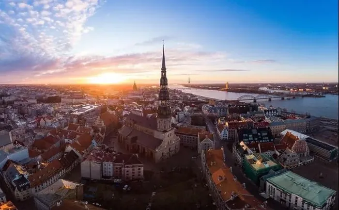 Framed Print : Aerial panoramic view to histirical center Riga Framed Print : Aerial panoramic view to histirical center Riga