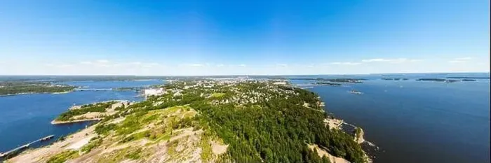 Framed Print : Aerial panoramic view of island Kotkansaari in Kotka, Finland Framed Print : Aerial panoramic view of island Kotkansaari in Kotka, Finland