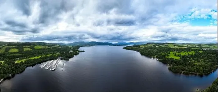 Framed Print : Aerial panoramic view of Loch Lomond, Scottish landscape. The Loch Lomond and The Trossachs National Park Framed Print : Aerial panoramic view of Loch Lomond, Scottish landscape. The Loch Lomond and The Trossachs National Park