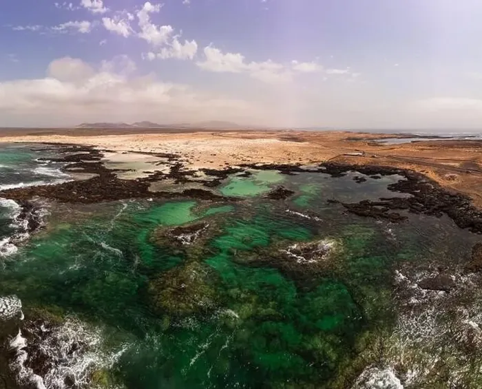 Framed Print : Aerial Panoramic view of the Natural Pools of El Cotillo Fuerteventura Framed Print : Aerial Panoramic view of the Natural Pools of El Cotillo Fuerteventura