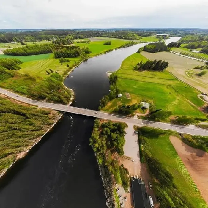 Framed Print : Aerial panoramic view of rapid Susikoski at river Kymijoki, Finland Framed Print : Aerial panoramic view of rapid Susikoski at river Kymijoki, Finland