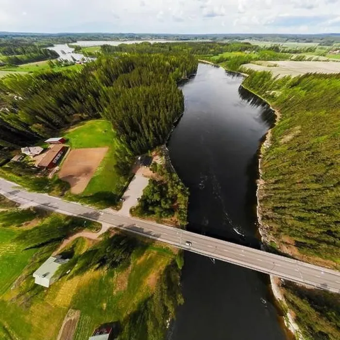Framed Print : Aerial panoramic view of rapid Susikoski at river Kymijoki, Finland Framed Print : Aerial panoramic view of rapid Susikoski at river Kymijoki, Finland