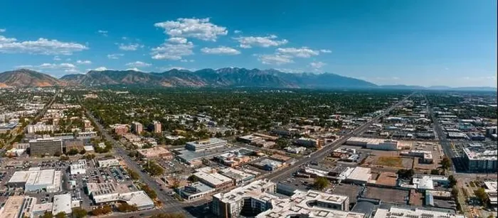 Framed Print : Aerial panoramic view of the Salt Lake City skyline Utah Framed Print : Aerial panoramic view of the Salt Lake City skyline Utah