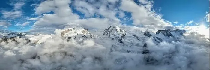 Framed Print : Aerial panoramic view of snowcapped Monte Rosa Framed Print : Aerial panoramic view of snowcapped Monte Rosa