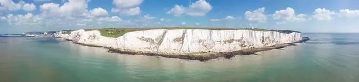 Framed Print : Aerial panoramic view to White Cliffs of Dover Framed Print : Aerial panoramic view to White Cliffs of Dover