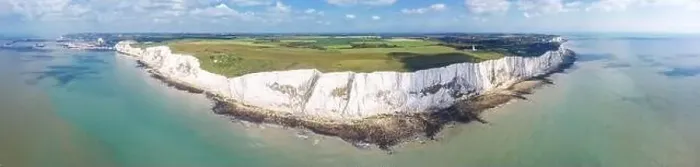 Framed Print : Aerial panoramic view to White Cliffs of Dover Framed Print : Aerial panoramic view to White Cliffs of Dover