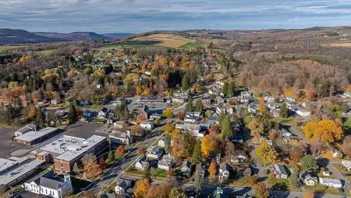 Framed Print : Aerial photo of fall foliage surrounding the Village of Tully, Onondaga County, New York State, October 2024 Framed Print : Aerial photo of fall foliage surrounding the Village of Tully, Onondaga County, New York State, October 2024