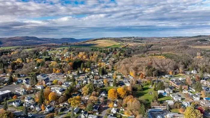 Framed Print : Aerial photo of fall foliage surrounding the Village of Tully, Onondaga County, New York State, October 2024 Framed Print : Aerial photo of fall foliage surrounding the Village of Tully, Onondaga County, New York State, October 2024