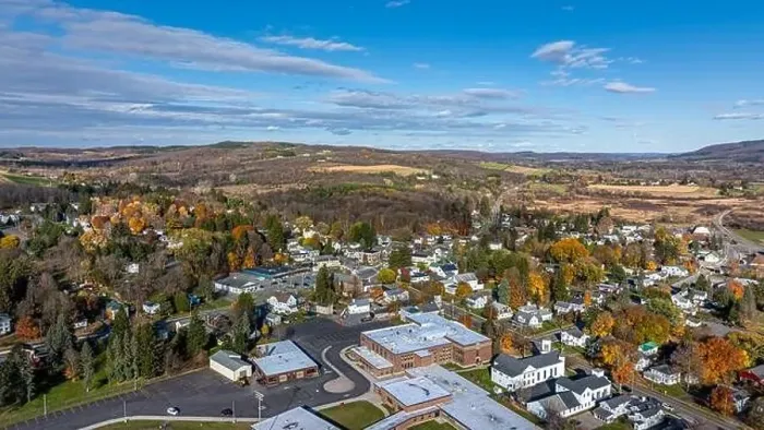 Framed Print : Aerial photo of fall foliage surrounding the Village of Tully, Onondaga County, New York State, October 2024 Framed Print : Aerial photo of fall foliage surrounding the Village of Tully, Onondaga County, New York State, October 2024