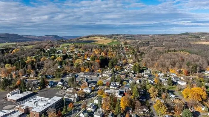 Framed Print : Aerial photo of fall foliage surrounding the Village of Tully, Onondaga County, New York State, October 2024 Framed Print : Aerial photo of fall foliage surrounding the Village of Tully, Onondaga County, New York State, October 2024