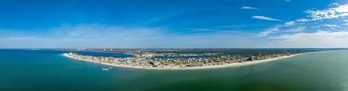 Framed Print : Aerial photo Fort Myers Beach pier