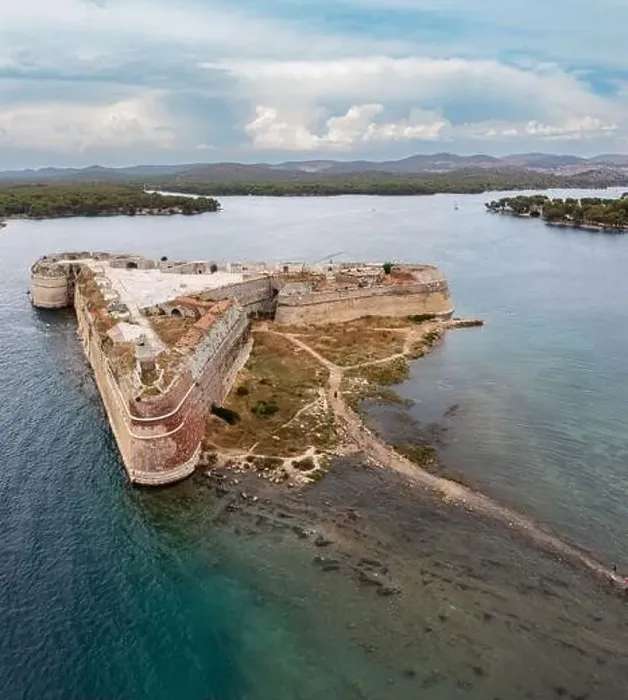Framed Print : Aerial photo of Fortress in Sibenik, Croatia Framed Print : Aerial photo of Fortress in Sibenik, Croatia