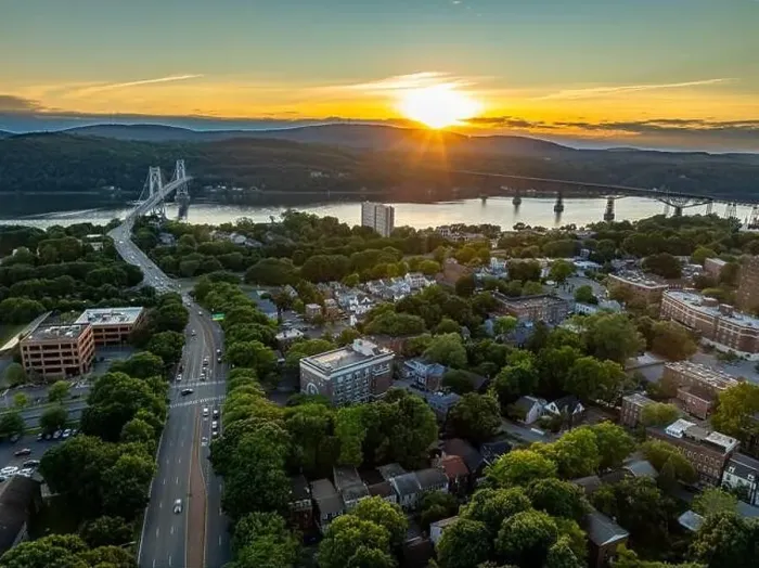 Framed Print : Aerial photo of the Franklin Delano Roosevelt Mid-Hudson Bridge over the Hudson River, Poughkeepsie NY Framed Print : Aerial photo of the Franklin Delano Roosevelt Mid-Hudson Bridge over the Hudson River, Poughkeepsie NY
