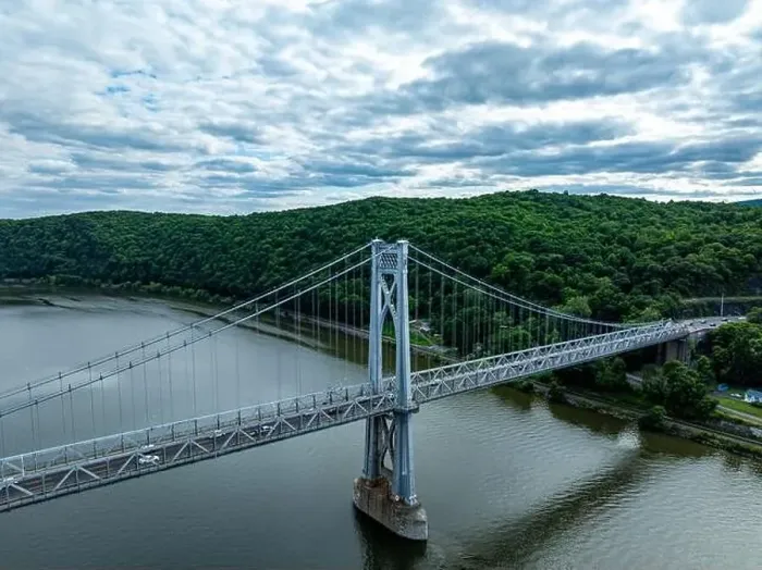 Framed Print : Aerial photo of the Franklin Delano Roosevelt Mid-Hudson Bridge over the Hudson River, Poughkeepsie NY Framed Print : Aerial photo of the Franklin Delano Roosevelt Mid-Hudson Bridge over the Hudson River, Poughkeepsie NY