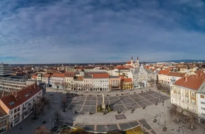 Framed Print : Aerial photo, Main Square of Szombathely Hungary Framed Print : Aerial photo, Main Square of Szombathely Hungary
