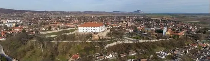 Framed Print : Aerial photo from Siklos castle with Tenkes mountain Framed Print : Aerial photo from Siklos castle with Tenkes mountain