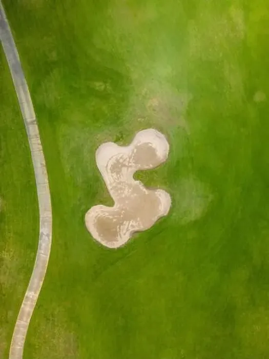 Framed Print : Aerial photograph of a golf course on a sunny day. - stock photo Framed Print : Aerial photograph of a golf course on a sunny day. - stock photo