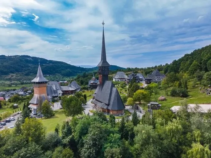 Framed Print : Aerial photography of Barsana monastery located in Maramures County Framed Print : Aerial photography of Barsana monastery located in Maramures County