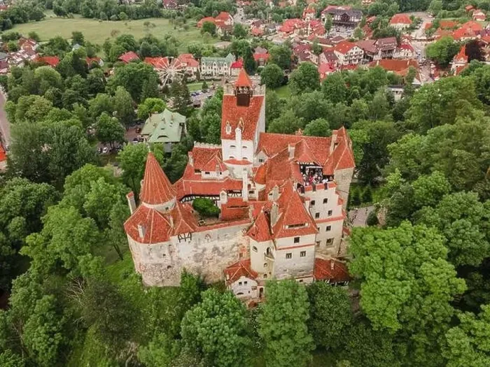 Framed Print : Aerial photography over Bran castle in Brasov Framed Print : Aerial photography over Bran castle in Brasov