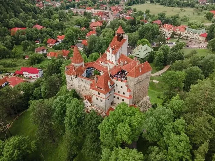 Framed Print : Aerial photography over Bran castle in Brasov Framed Print : Aerial photography over Bran castle in Brasov