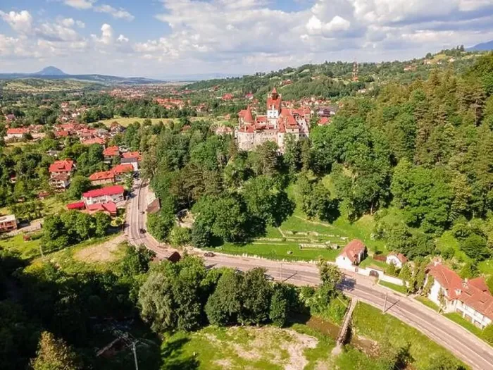 Framed Print : Aerial photography over Bran castle in Brasov Framed Print : Aerial photography over Bran castle in Brasov