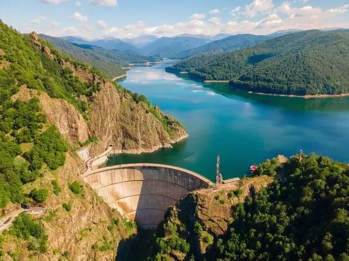 Framed Print : Aerial photography of Vidraru dam Framed Print : Aerial photography of Vidraru dam