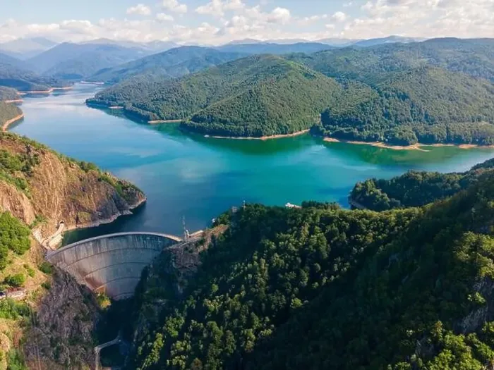 Framed Print : Aerial photography of Vidraru dam Framed Print : Aerial photography of Vidraru dam