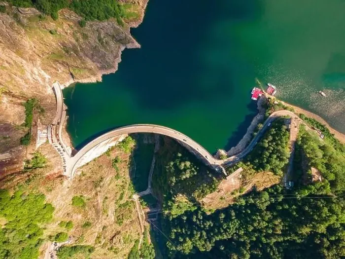 Framed Print : Aerial photography of Vidraru dam Framed Print : Aerial photography of Vidraru dam